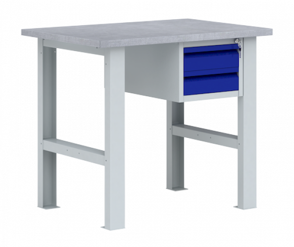 Металлический верстак с подвесной тумбой ВП-Э 860x1000x685 мм / 45 кг