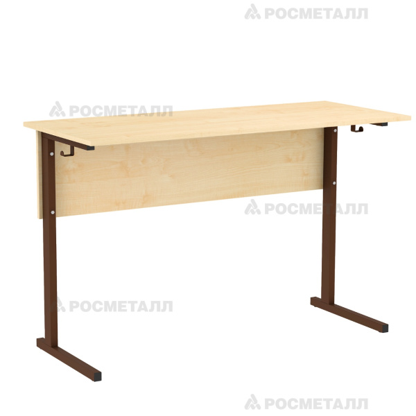 Стол ученический 2-местный 1200*500*700 6гр. , клен, м/к коричн, закругленные углы