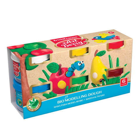 Пластилин на растительной основе ERICH KRAUSE Artberry "Modelling dough" 6цв,210г,карт.рукав,3271