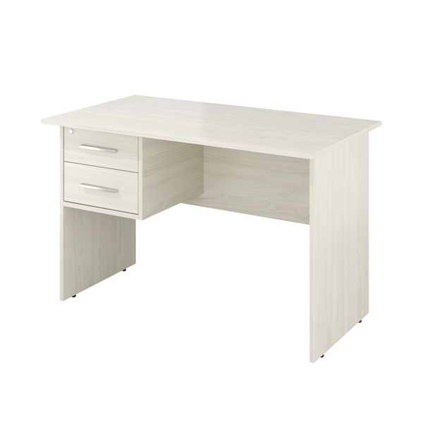 Стол однотумбовый 2 ящика с замком 1180х650х750 (Скандинавское дерево белое38)) Канцлер