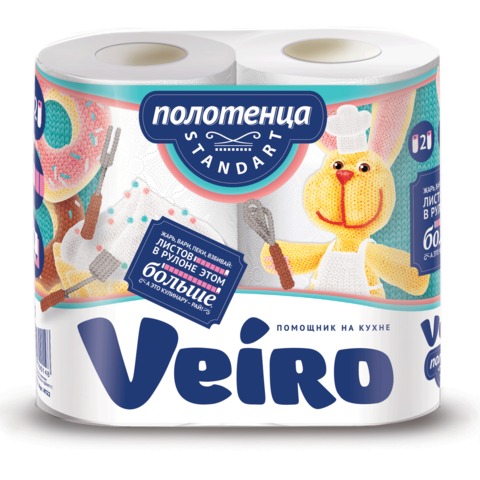 Полотенце бумажное LINIA VEIRO (Вейро), 2-х слойное, спайка 2шт.х19м, 4п22, ш/к 90148