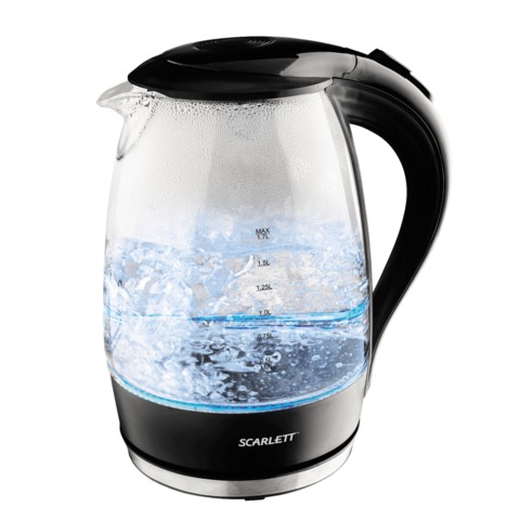 Чайник SCARLETT SC-EK27G08, закрытый нагревательный элемент, объем 1,7 л, мощность 2200 Вт, стекло, 