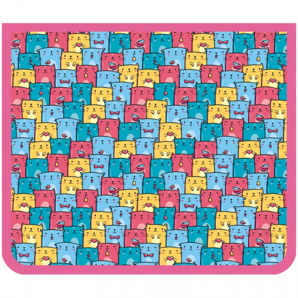 Папка для труда 1 отделение, А4, ArtSpace "Kittens", пластик, молния вокруг, откид. планка