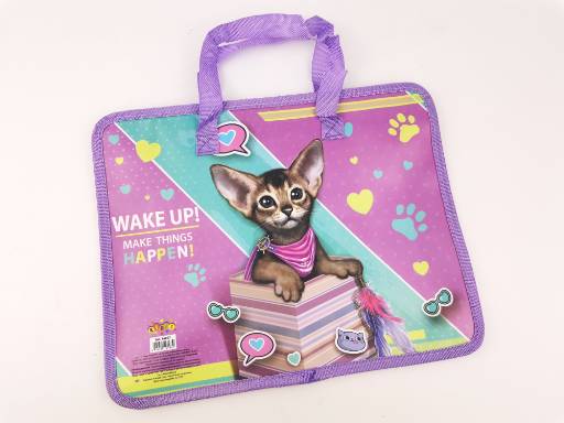 Папка пластиковая с текстильными ручками KIDIS , серия Kitty_Cat 14007