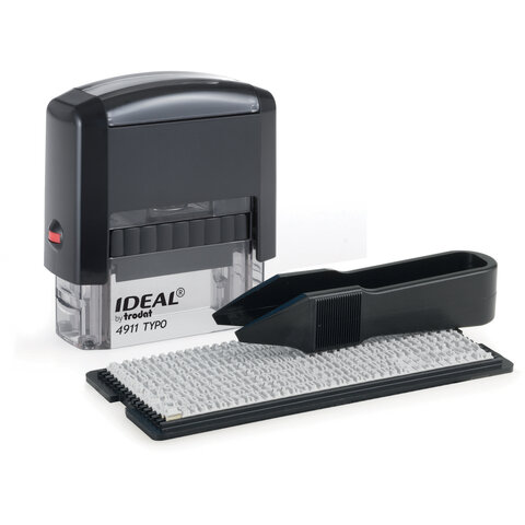 Штамп самонаборный 3-строчный, оттиск 38х14 мм, без рамки, TRODAT IDEAL 4911 P2, КАССА В КОМПЛЕКТЕ,