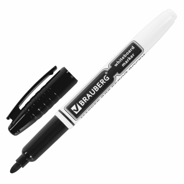 Маркер стираемый для белой доски ЧЕРНЫЙ, BRAUBERG, 4 мм, с клипом, эргономичный корпус, 150846 Маркер стираемый для белой доски ЧЕРНЫЙ, BRAUBERG, 4 мм, с клипом, эргономичный корпус, 150846