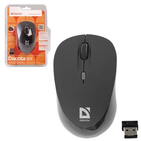 Мышь беспроводная оптическая DEFENDER Dacota MS-155 Nano, USB, 2кнопки+1колесо-кноп,черн/красн,52155