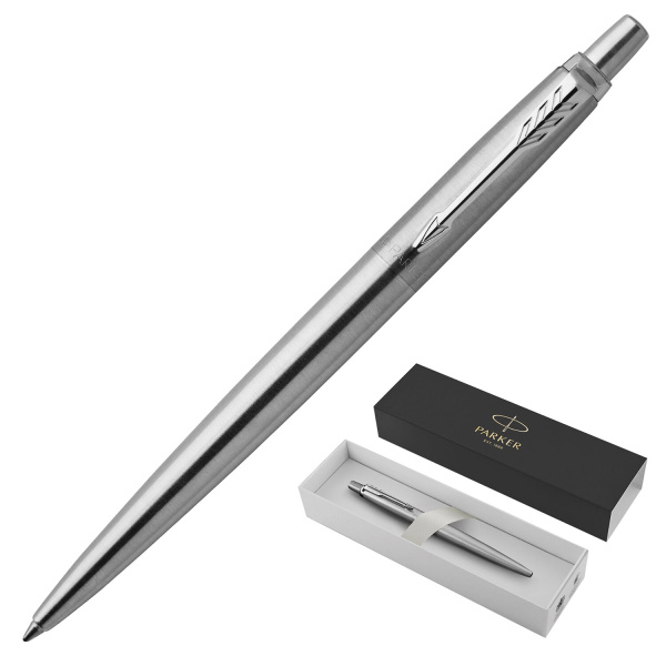 Ручка шариковая PARKER "Jotter Essential CT", корпус серебристый металлик, нержавеющая сталь