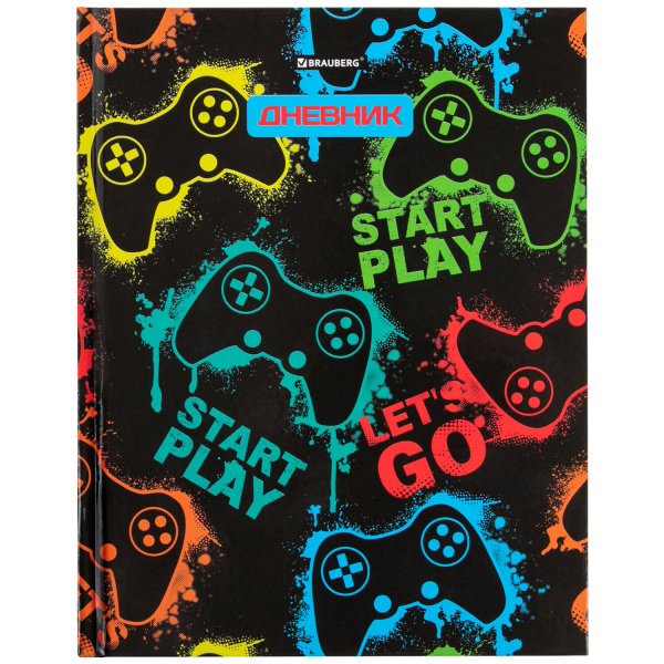 Дневник 5-11 класс 48 л., твердый, BRAUBERG, глянцевая ламинация, с подсказом, "Let's Play", 106399