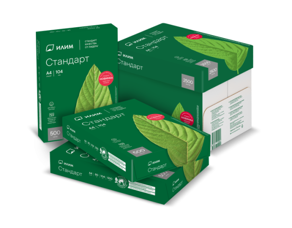 Бумага А4 Илим Стандарт, 80 г/кв.м, класс С, 500 листов, белизна 146% (CIE), Россия