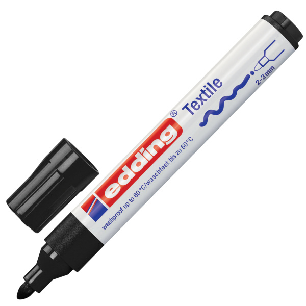 Маркер для ткани EDDING 4500, ЧЕРНЫЙ, круглый наконечник, 2-3 мм, E-4500/1 