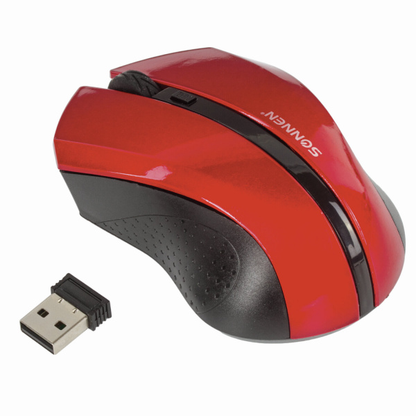 Мышь беспроводная SONNEN WM-250R, USB, 1600 dpi, 3 кнопки + 1 колесо-кнопка, оптическая, красная Мышь беспроводная SONNEN WM-250R, USB, 1600 dpi, 3 кнопки + 1 колесо-кнопка, оптическая, красная