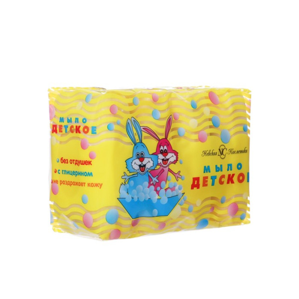 Мыло туалетное ДЕТСКОЕ 400г Невская косметика, 4x100 г