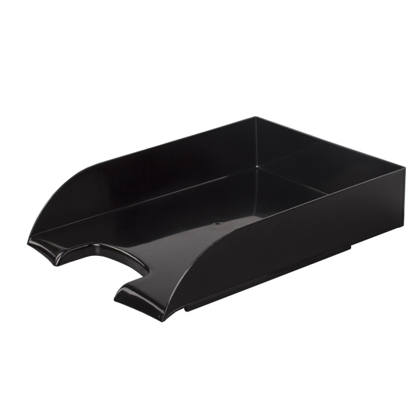 Лоток горизонтальный для бумаг BRAUBERG "Office style", 320х245х65 мм, черный, 237286 