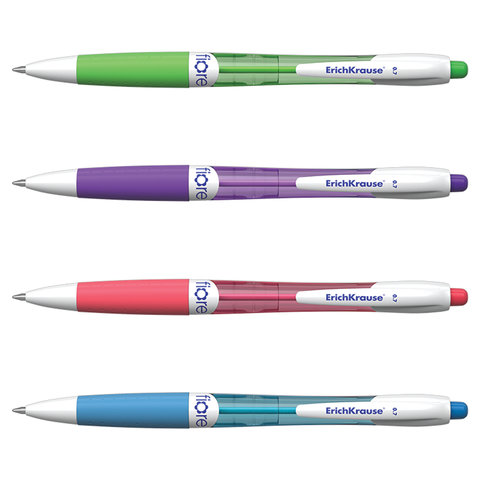 Ручка шариковая ERICH KRAUSE автомат. "Fiore", корп. ассорти, толщ. письма 0,7мм, рез.держ,17722,син