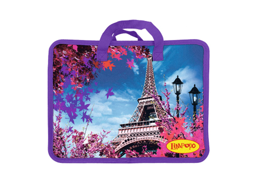 Папка школьная с ручками, А4, ТМ "Лимпопо", "Весна в Париже" арт.LP0142