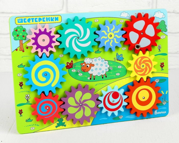 Бизиборд "Шестерёнки", 38 см × 26 см × 3 см