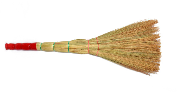 Веник трёхлучевой 3х прош, «Сорго Мечта-Т», 450г, 79 см с красной ручкой