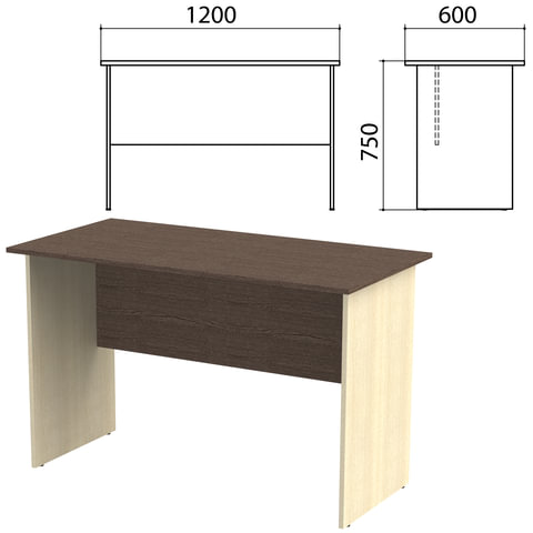 Стол письменный "Канц", 1200х600х750 мм, цвет венге/дуб молочный (КОМПЛЕКТ) 