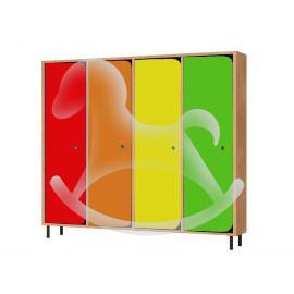 Шкаф "Компакт" 4-х секционный, ЛДСП, 1136*280*1300 мм, цветной фасад