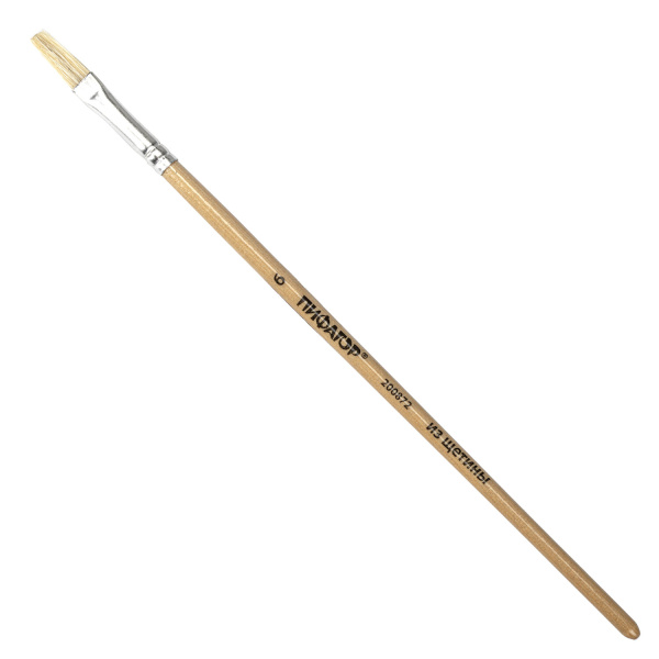 Кисть ПИФАГОР, щетина, плоская, № 6, 200872 