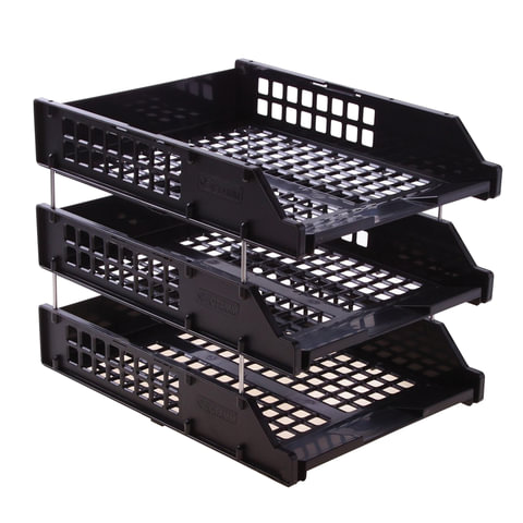 Лотки горизонтальные для бумаг СТАММ, НАБОР 3шт., "Strong", черные, ЛТГ- 63795 Лотки горизонтальные для бумаг СТАММ, НАБОР 3шт., "Strong", черные, ЛТГ- 63795