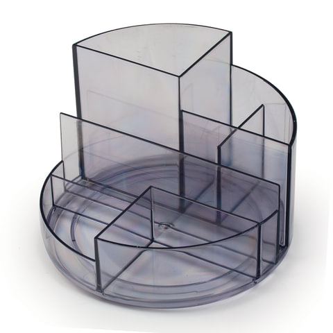 Подставка-органайзер СТАММ "Профи", 130*130*90 мм, 6 отделений, тонированная серая, ОР05 ОЗ