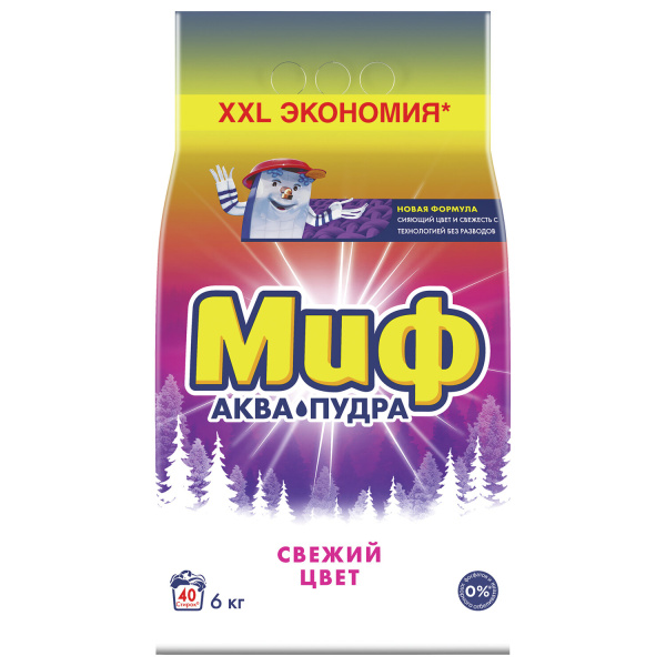 Стиральный порошок МИФ 3в1 автомат 6кг "Свежий цвет", ш/к 85564 Стиральный порошок МИФ 3в1 автомат 6кг "Свежий цвет", ш/к 85564