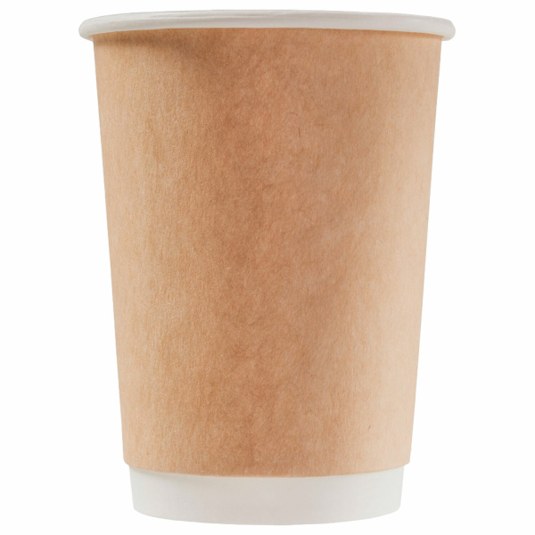 Стакан одноразовый бумажный 250/280 мл, КОМПЛЕКТ 25 шт., двухслойный Kraft холодные/горячие напитки,