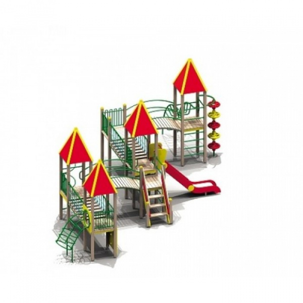 ДИК, Н г.=1,5 (нерж.) (6-12 лет) 9740х8910 мм, Н=4320 мм, Н площадок 1250 мм, 1550 мм