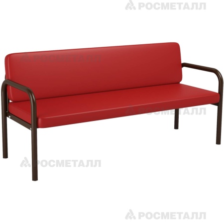 Диван трехместный (винилискожа)1600*610*775 красный, м/к красный, М880.3 