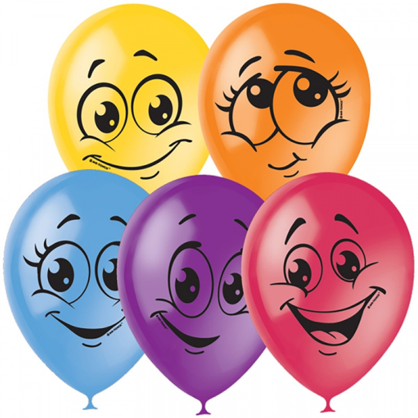 Воздушные шары, 50шт., М12/30см, Поиск "Улыбки", пастель+декор