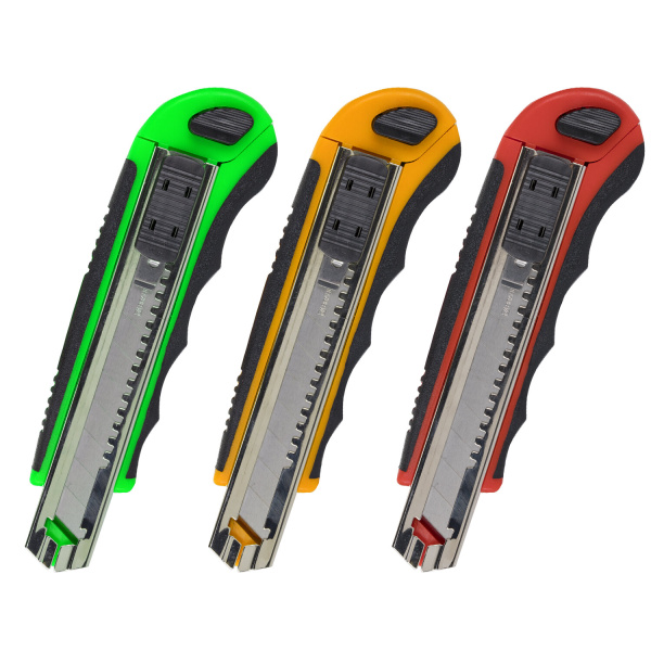 Нож универсальный BRAUBERG 18 мм,  6 запасных лезвий