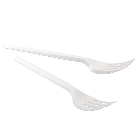 Одноразовые вилки, комплект 2500 шт. (25 упаковок по 100 штук), пластиковые,165 мм
