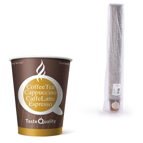 Одноразовые стаканы 165 мл, КОМПЛЕКТ 100 шт., бумажные однослойные, цветная печать, холодное/горячее