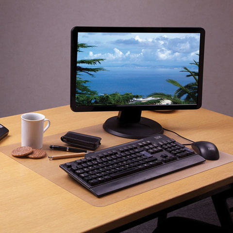 Коврик-подкладка настольный для письма, сверхпрочный, FLOORTEX, 48х61 см, толщина 0,9 мм, прозрачный