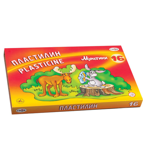 Пластилин ГАММА "Мультики", 16 цв., 320 г, со стеком, 280027/281027