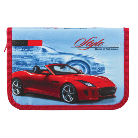 Пенал 1 отделение, откидная планка, для начальной школы, мальчик, Кабриолет, 19*13 см, ПН-4701