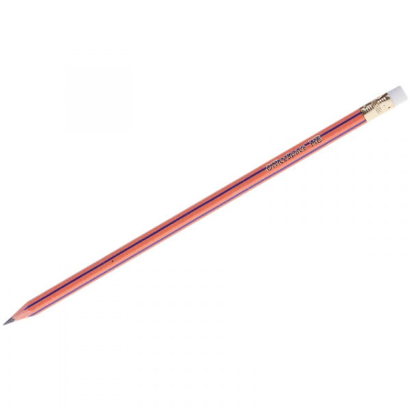 Карандаш ч/г OfficeSpace HB, с ластиком, заточен., пластиковый, 