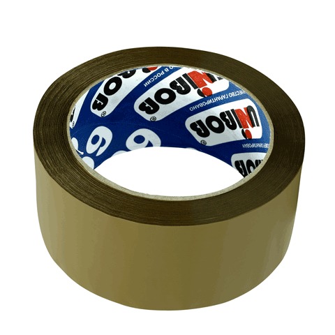 Клейкая лента 50мм*66м UNIBOB 47 мкм, коричневая 													