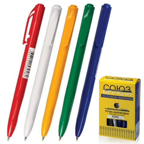 Ручка шариковая СОЮЗ автомат."Клио", корпус ассорти, толщина письма 0,7мм, РШ 133-011,синяя