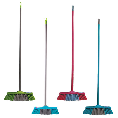 Щетка для уборки с черенком 110 см, ширина 31 см, щетина 7 см, пластик, еврорезьба, YORK "Frontiera"