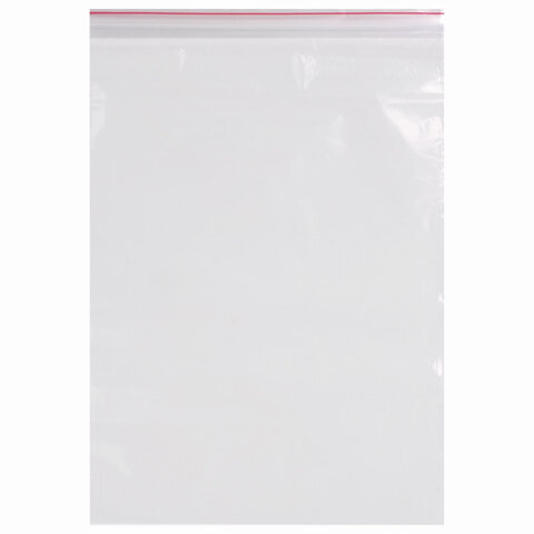 Пакеты с замком "зиплок" (гриппер), комплект 100 шт., 180х250 мм, ПВД, толщина 40 микрон, BRAUBERG