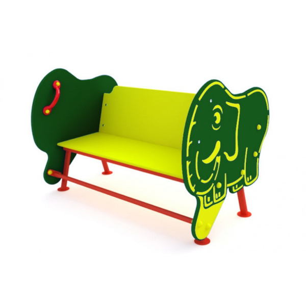 Скамейка детская "Слоник", 2-7 лет, влагостойкая фанера, размеры 600x1200мм Общая высота 600м