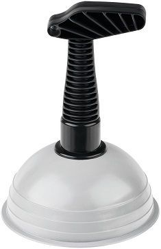 Вантуз OfficeClean для раковин и ванн, диаметр 13см, высота 17см, серый