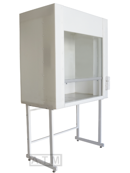 Шкаф вытяжной химостойкий ШВХ-100. Размеры: 1210х680х2100 (2450)мм. Полипропилен, столешница - керам