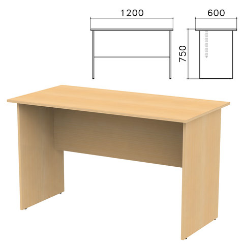 Стол письменный "Канц" (ш1200*г600*в750 мм), цвет бук