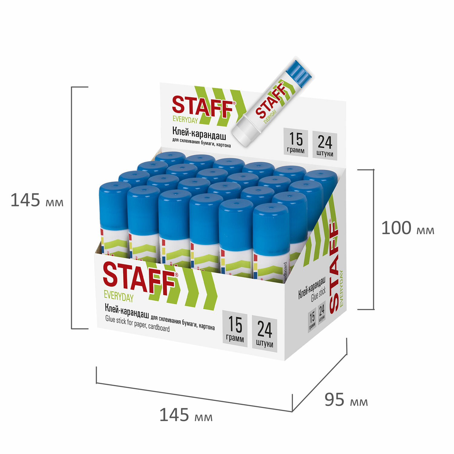 Клей-карандаш STAFF "EVERYDAY", 15 г