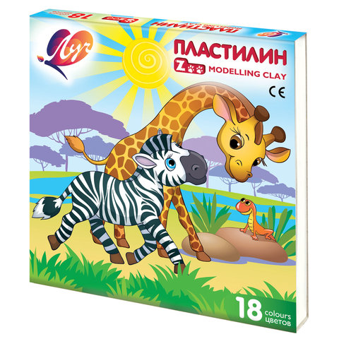 Пластилин ЛУЧ "Zoo", 18 цв., 243 г, 20С1358-08