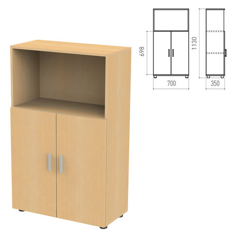 Шкаф полузакрытый "Канц", 700х350х1130мм, цвет бук (КОМПЛЕКТ)
